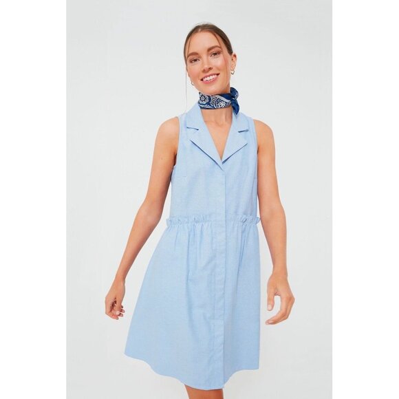 Tuckernuck Dresses & Skirts - Tuckernuck Oxford Blue Sleeveless Royal Shirt Dress - Size XXL